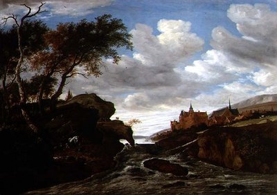 Paysage rocheux avec une cascade, 1665 - Salomon van Ruisdael or Ruysdael